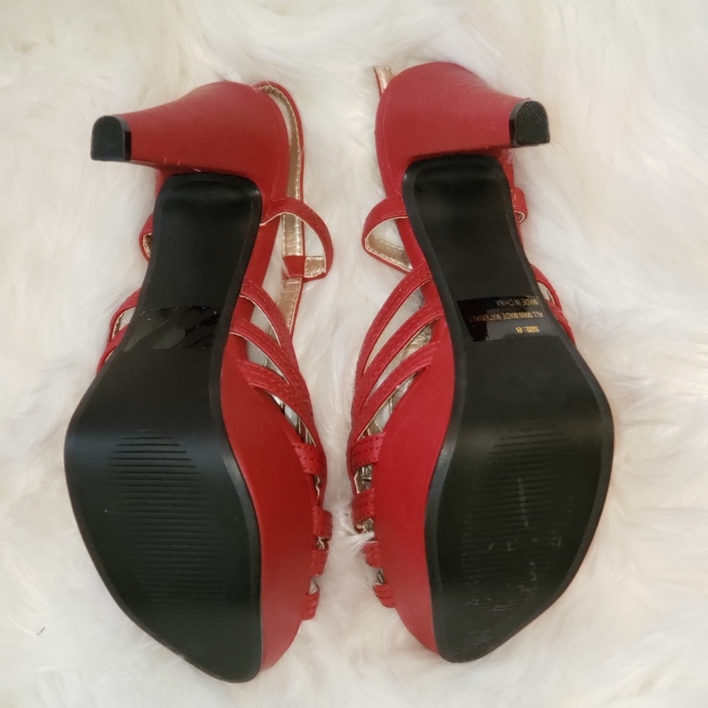 Deep Red Platform Heels - Picture 3 of 4